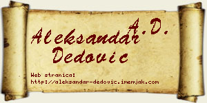 Aleksandar Dedović vizit kartica